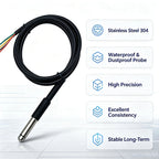 1PCS SHT40 SHT30 SHT20 SHTC3 SHT45 SHT35 SHT31 Digital Temperature Humidity Sensor Stainless Steel I2C Probe with IIC Interface