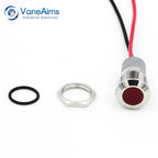 VaneAims 12mm Metal LED Indicator Light Wiring Signal Lamp Waterproof IP67 3V 6V 12V 24V 220V Red Green Yellow White Blue