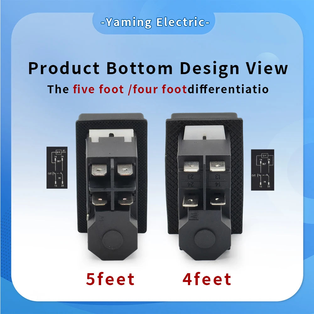YCZ2 Electromagnetic Switch 4/5 Pin 110V/220V Momentary(Reset) On Off Red/green Push Button Emergency Stop Replace KJD17
