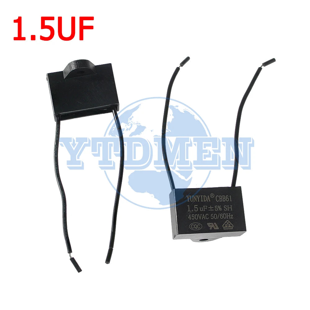 1/2/5PCS CBB61 Motor Run Capacitor 450V AC Fan Capacitors 0.8/1/1.2/1.5/1.8/2/2.5/4/5/6/8/10UF for Ceiling Fan & Air Conditioner