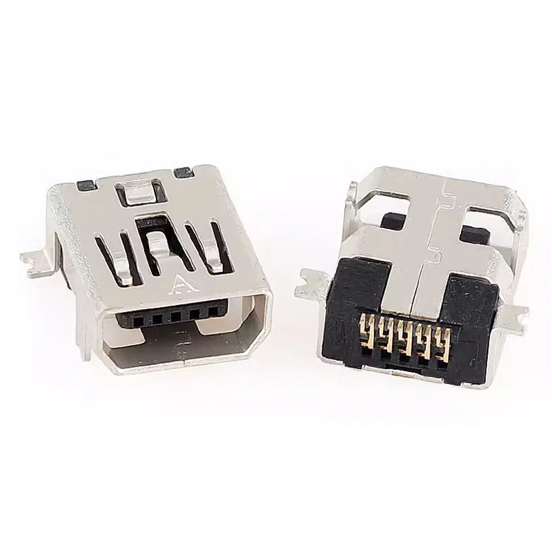 10PCS Mini USB SMT SMD DIP 5 Pin Female Mini Type B Socket Connector Plug Straight DIP Jack Tail Connector Plug-in MINI USB