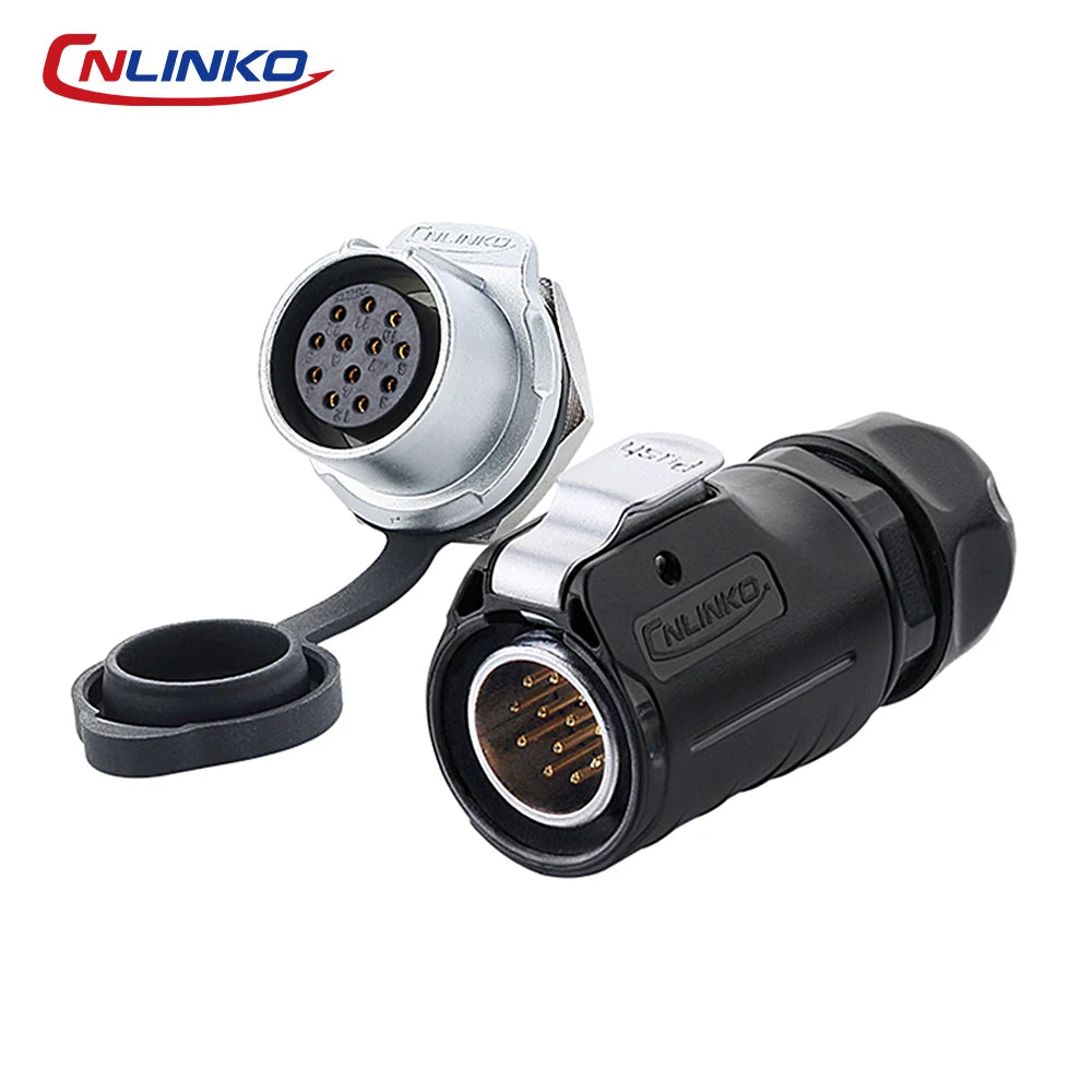 CNLINKO M20 Industrial Circular Connector Waterproof IP68 Solder Type Male/Female Set for Energy Storage,Transportation & Marine