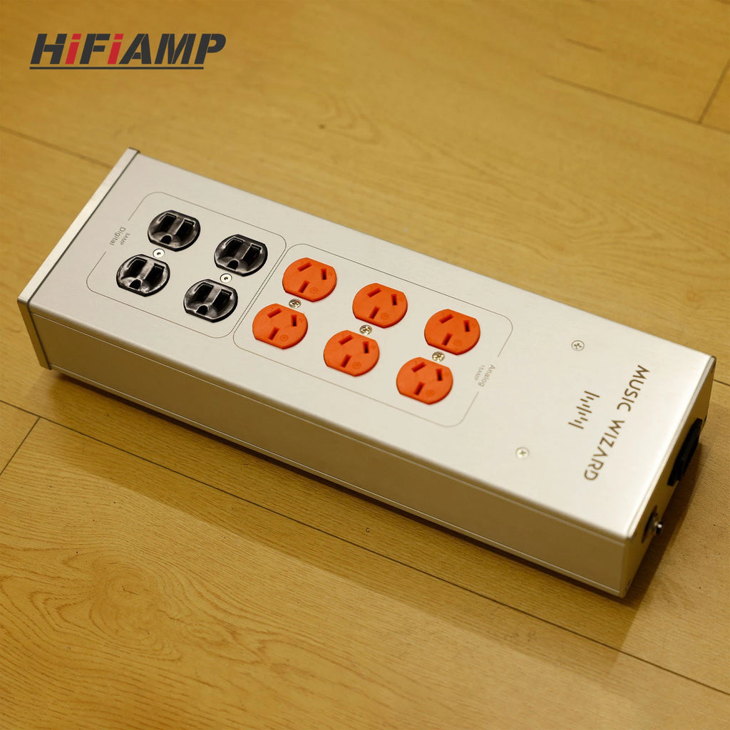 HiFiAMP Music Wizard Audiophile Power Conditioner 10 Outlet - Separate Digital and Analog Filter Strip