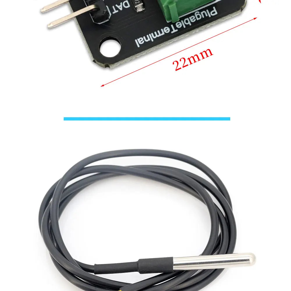 1/3/5Pcs DS18B20 Temperature Sensor Module Digital Waterproof Stainless Steel Probe for Arduino