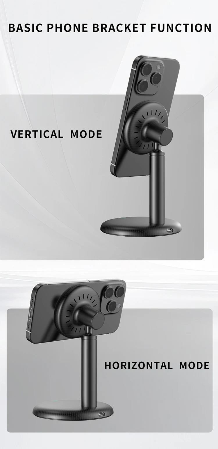 15W Strong Magnetic Wireless Chargers for iPhone Samsung Xiaomi Office Home Travel Desktop Fast Charger Mobile Phone Holder