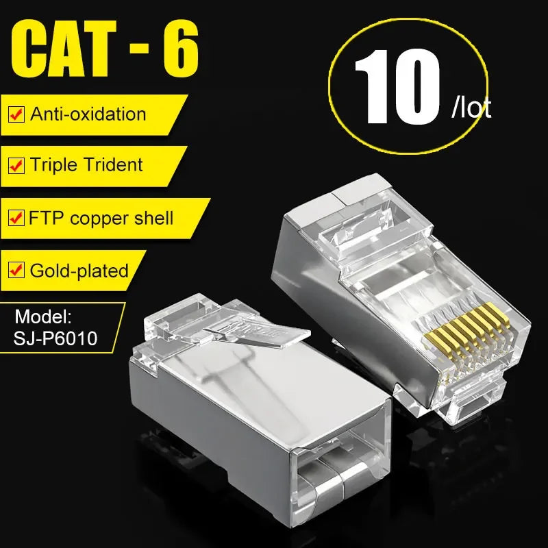 SAMZHE Cat6 RJ45 Connector 8P8C Modular Lan Cable Head Plug  Cat 6 Crimp Network RJ 45 for Ethernet