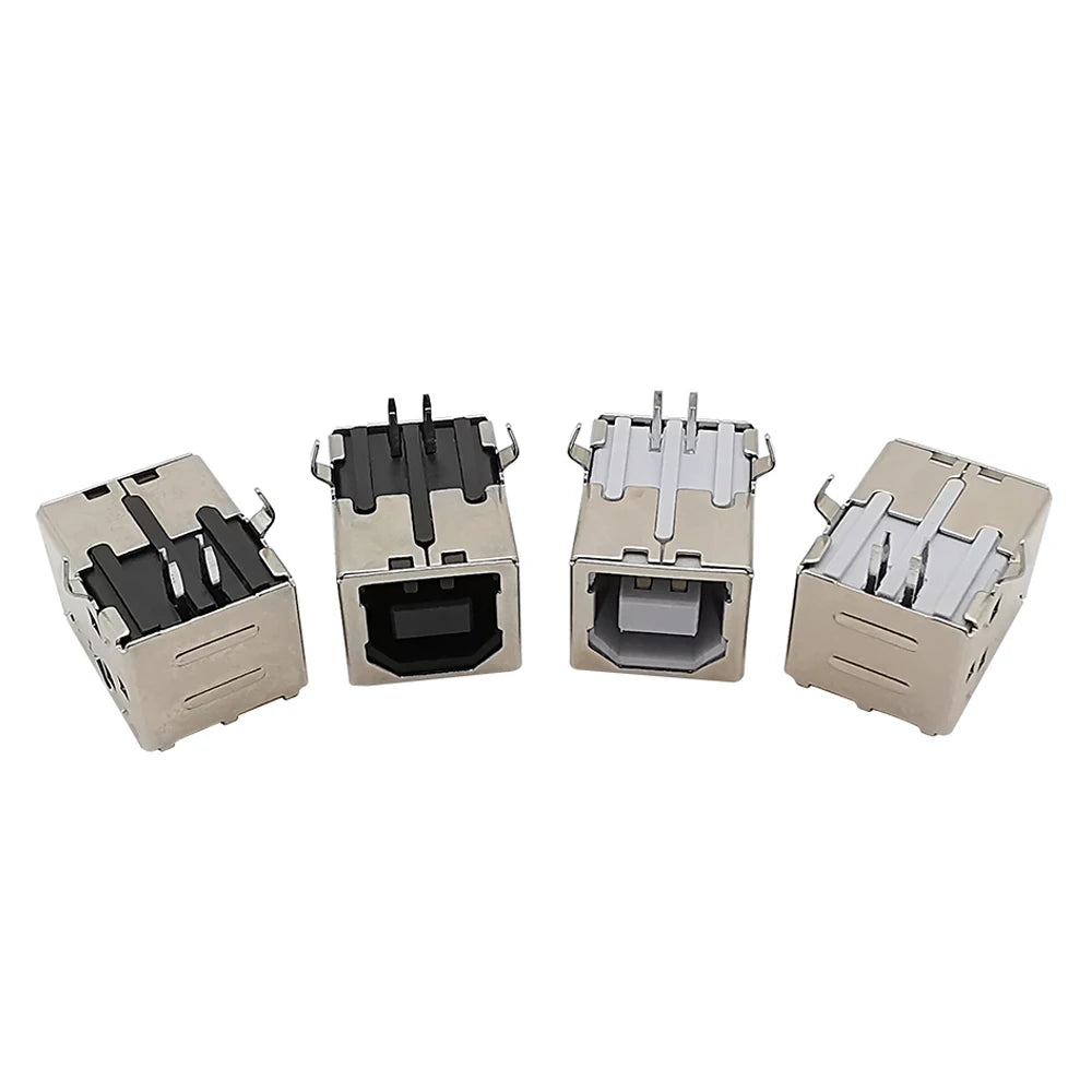 5Pcs B Type USB 2.0 Connector Female Socket Right Angle PCB Soldering Printer Interface Repair