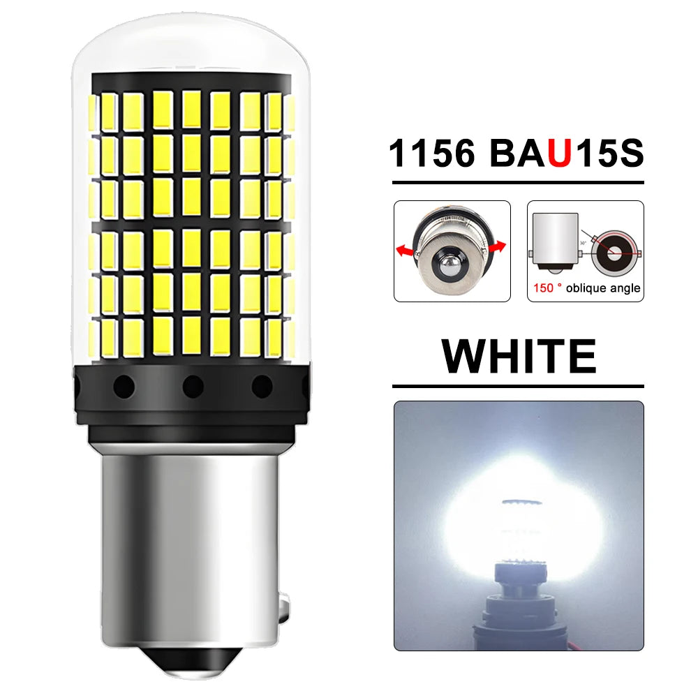2-8 PCS CANBUS T20 7443 P21W PY21W 1156 BA15S BAU15S LED Bulb For 6500K White Car Turn Signal Tail Reverse Lights 2000LM 12V 24V