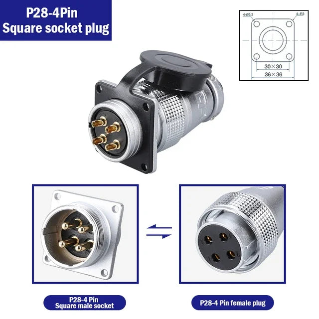 PLS28 P28-2/3/4/5/7/8/10/12/16/17/20/24/26 Pin Aviation Connector Plug WS28 Male Female Plug Socket Connector