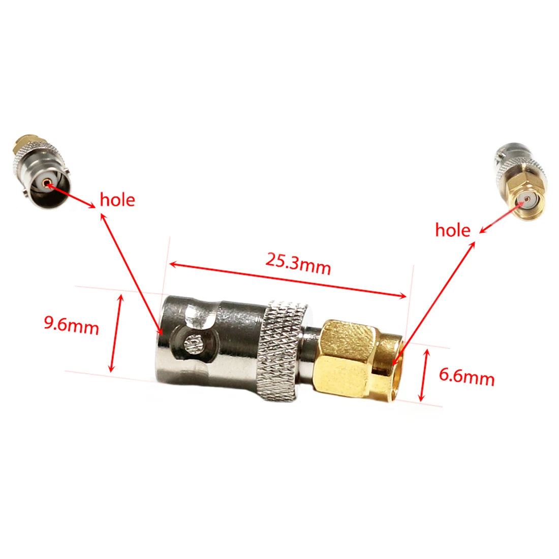 1pc BNC  Female Jack Switch RP- SMA Male Plug With Socket  RF Coax Adapter Convertor  Connector Straight Wholesale