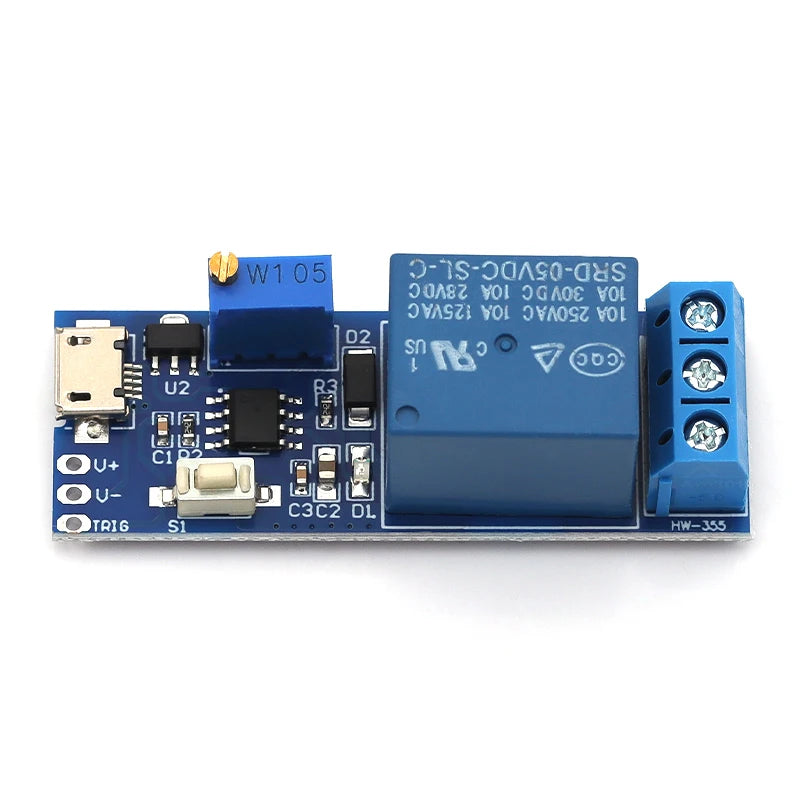 Javino 1/5/10Pcs Smart Electronics 5V-30V Micro USB Power Adjustable Delay Relay Timer Control Module Trigger Delay Switch