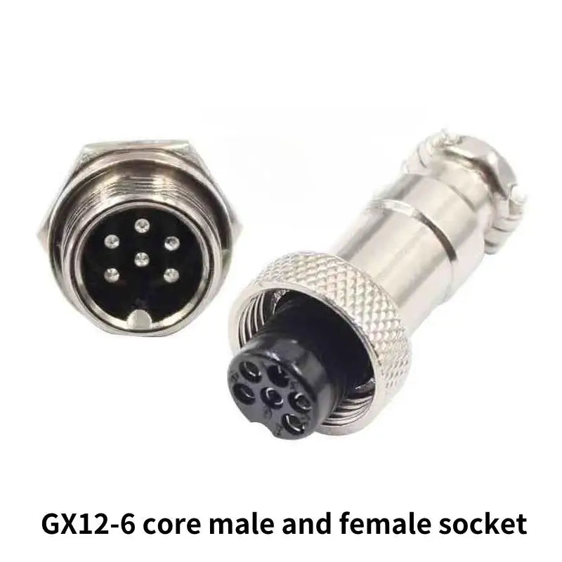 GX12 Aviation Circular Connector GX12-2Pin 3pin 4pin 5pin 6pin 7pin Male Female 12MM M12 Fixed Rear Nut Plug Socket