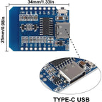 ESP8266 NodeMCU D1 Mini WiFi Dev Board Type-C CH340C 4MB Flash Compatible with Arduino IDE for IoT Smart Home Power Bank Wemos