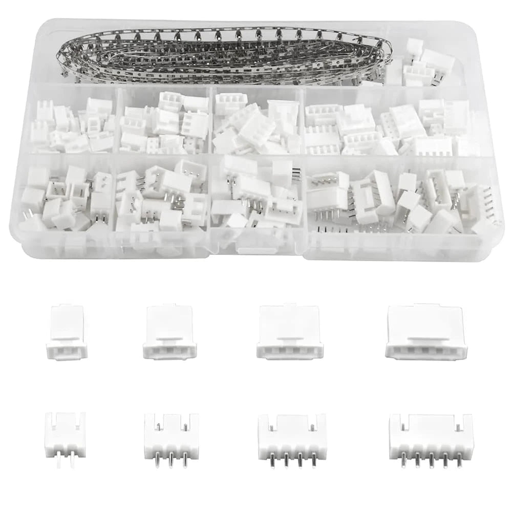 560PCS 2.54mm JST-XH connector kit 2.54mm 2/3/4/5/6 pin housing female and male adapter cable connector plug