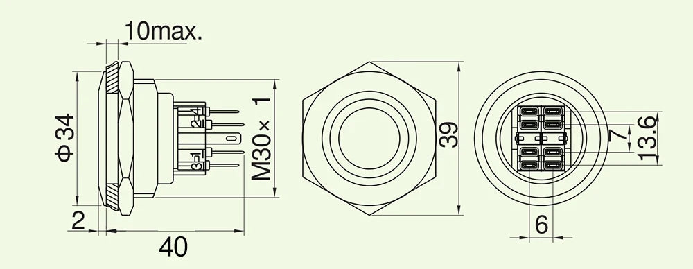 19mm 22mm 25mm 30mm Laser 'ENGINE START STOP' Engine Button ON OFF Ring Illuminated Momentary Push Button Switch+CE+RoHS