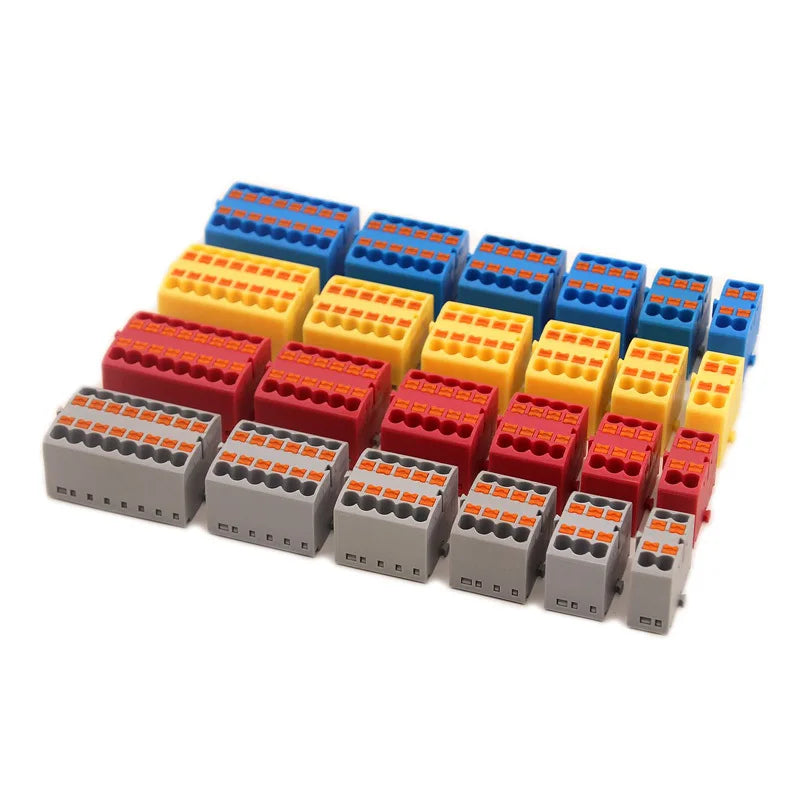Wire Electrical Cable Connectors PTFIX 2.5mm² Terminal Block Plug-in Splitter Spliceable DIN-Rail Junction Box Connection Tools
