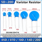 20PCS Varistor Resistor 05D 07D 10D 14D 20D 05D330K 220K 391K 431K 07D471K 10D471K 681K 10D101K 10D330K 471K 14D220K 20D431 821K