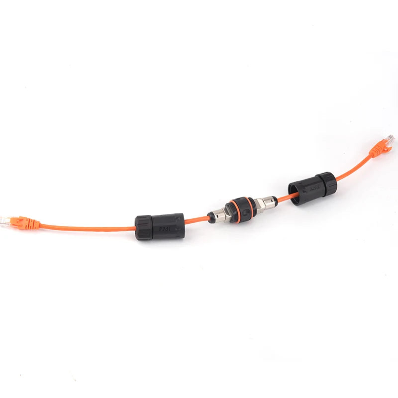 Linkwylan IP68 Waterproof RJ45 Field Extension Connector Full Shielded Toolless Type Tool-Free Connection For Cat6 6A Cat7 Cable