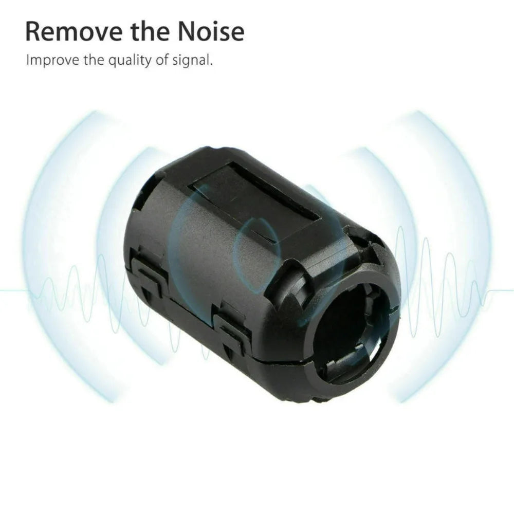 Snap Type Ring Core Ferrite Bead Clamp Black Anti-interference Choke Coil EMI RFI Noise Cable Connector