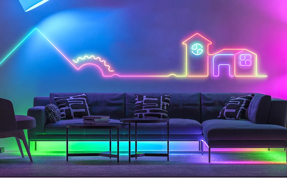 WS2811 RGBIC Neon Light Strip Addressable Neon Sign Silicone External 1 IC Control 6 LEDs Bright Tape 108 LEDs/M 24V IP67 3m 5m