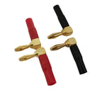 4PCS 4mm L-shaped Right Angle Banana Plug Soft Plastic Shell 90 Degree Banana Connector Red Black for Audio Video Speaker