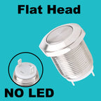 1 pc 12mm metal push button waterproof nickel plated brass switch flat high head Round shape momentary self reset 1NO latching