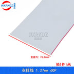 1Meter Gray Flat Ribbon Cable 1.27mm Pitch FC Data Wire Line 6/8/10/12/14/20/24/26/30/34P 40P 50 60 64P AWG28 300V For DIY