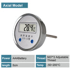Digital Bimetal Thermometer LCD‑110 Stainless Steel Probe High Precision Water Temp Gauge Axial/Radial Mount IP65
