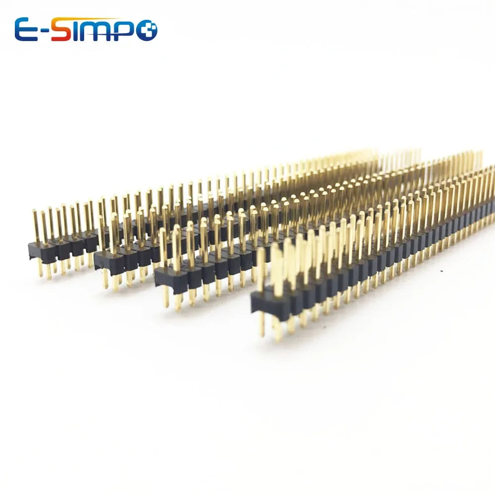 30pcs 2.54mm 2x40P Double Dual Row PCB Straight Rohs Gold L8.5-11-13-15-17-19-21-23-30-40mm Long Short Male Pin Header Connector