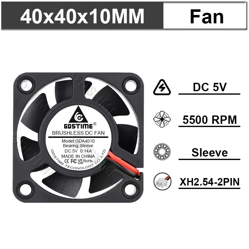 Gdstime Brushless Turbo Fan 24V Dual Ball 30mm 40mm 50mm For 3D Printer Fan DC Blower Cooling Fan 3010 4010 4020 5015 Clooer