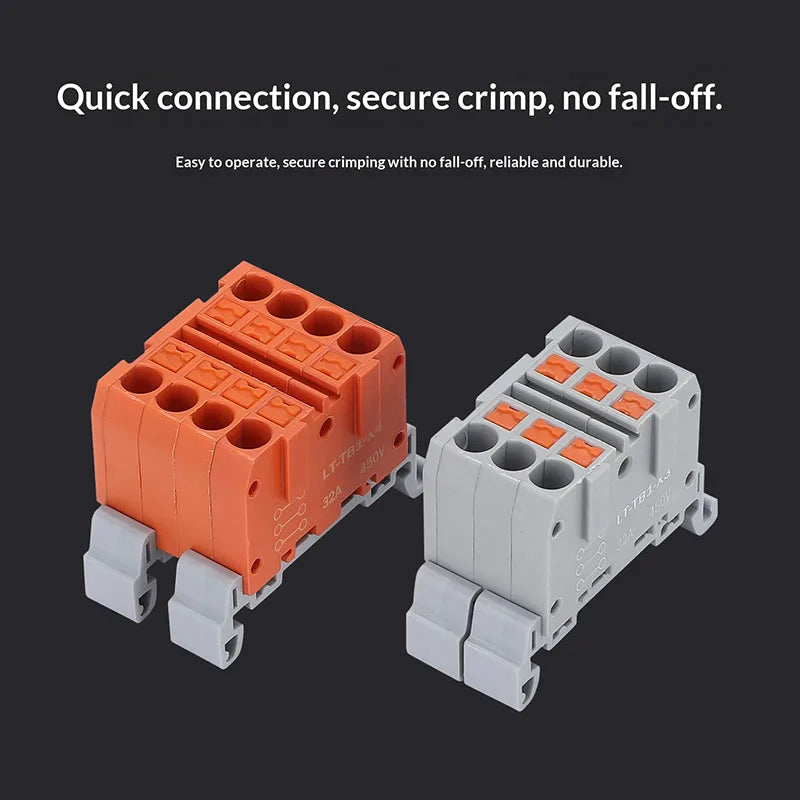 Push-in Terminal Block Multiple In Out Terminal Quick Connection of Wires Din Rail Wire Connector Universal Junction Box TB1-X6D