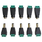 DC 12V Male Female Connectors 2.1*5.5mm Power Plug Adapter Jacks Sockets Connector For Signal Color LED Strip CCTV Camera