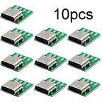USB 3.1 Type-C 16-Pin Test Breakout Board Full Pinout Adapter Socket for Diagnosis & Data Cable Prototyping