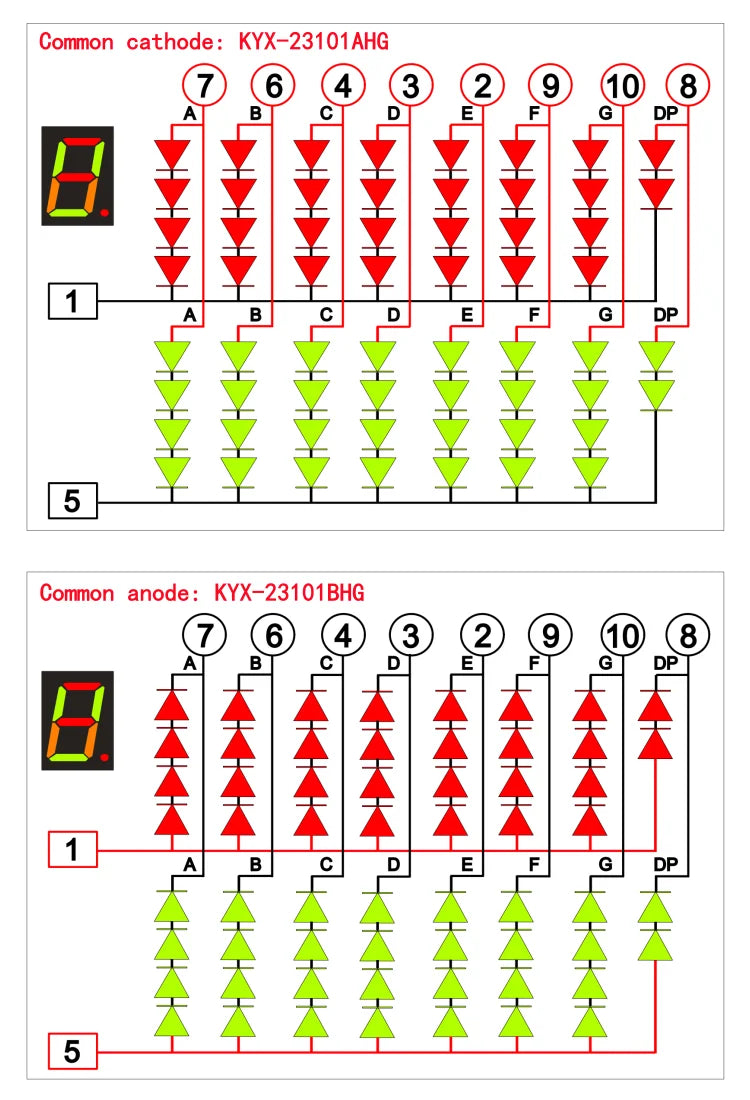 10PCS 2.3-inch digital tube 48mmX70mm digital display screen "8" high 56.8mm 7-segment digital tube 23101 series