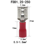 100pcs/50 pairs Female/Male Spade Connectors 16-14 AWG Spade Quick Disconnect Connectors Insulated Spade Wire Crimp Terminal
