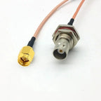 SMA to BNC Plug Adapter 1Pcs RP-SMA Male Female Plug with Nut Bulkhead Jack High Performance for CCTV Camera