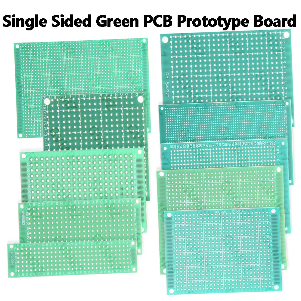 Single Sided Green PCB Prototype Board Universal Through Hole Perfboard for DIY Electronic Projects