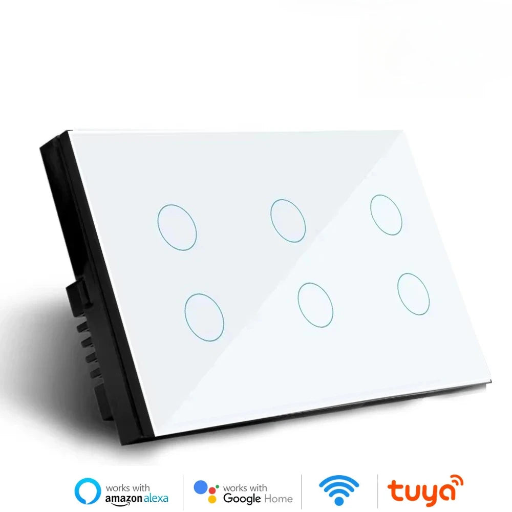 Melery Wifi Smart Tuya Light Switch 4/5/6/8/10 Gang Glass Wall Touch Sensor Alexa Remote Voice Control by Google Home Assistant