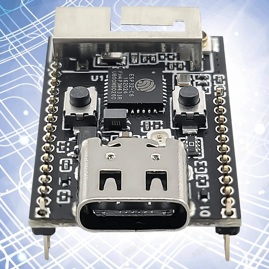Wifi6 ESP32 C6 Development Board BT Wifi Module with Crystal Oscillator RGB LED 4MB FLASH USB Type-C RISC-V 32-Bit ESP32-C6 N4