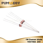 100PCS 1W Zener diode DO-41 10V 11V 12V 13V 15V 16V 18V 20V 22V 24V 27V 30V 33V 1N4740 1N4742 1N4743 1N4748 1N4749 1N4750 1N4752
