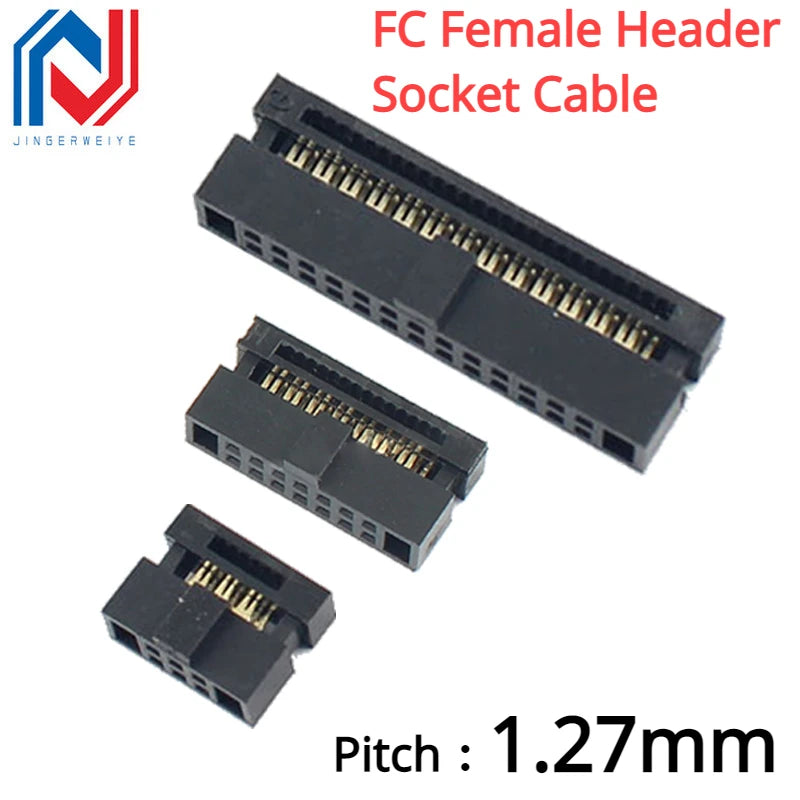 10Pcs/Lot 1.27mm Pitch IDC 6P 8P 10P 12P 14P 16P 20P 24P 26P 30P 34P 40P 50Pin FC Female Header Socket Cable Connector