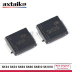 10PCS SK34 SK54 SK84 SK86 SK810 SK1010 SMC DO-214AB 3A 5A 8A 10A 40V 60V 100V SK1010C SMD Schottky Rectifier Diodes