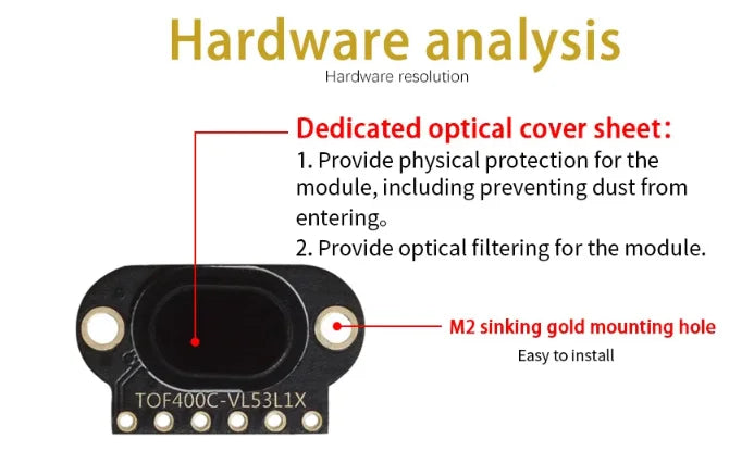 5Pcs/1pc VL6180/VL53L0X/VL53L1X TOF10120 Time of Flight ToF Laser Ranging Sensor TOF050F TOF050C TOF200C TOF400C 50CM/2M/4M IIC