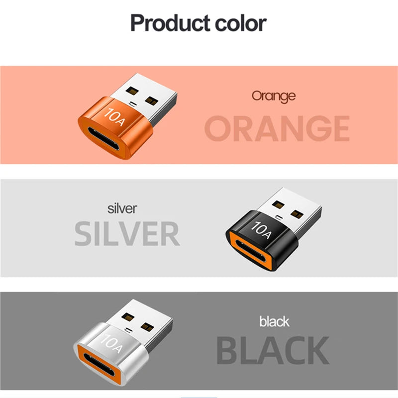 10A USB 3.0 To Type C Mini Fast Transfer USB Type C Female To USB PD Adapter Suitable for Mobile Computer Car Charger Converters