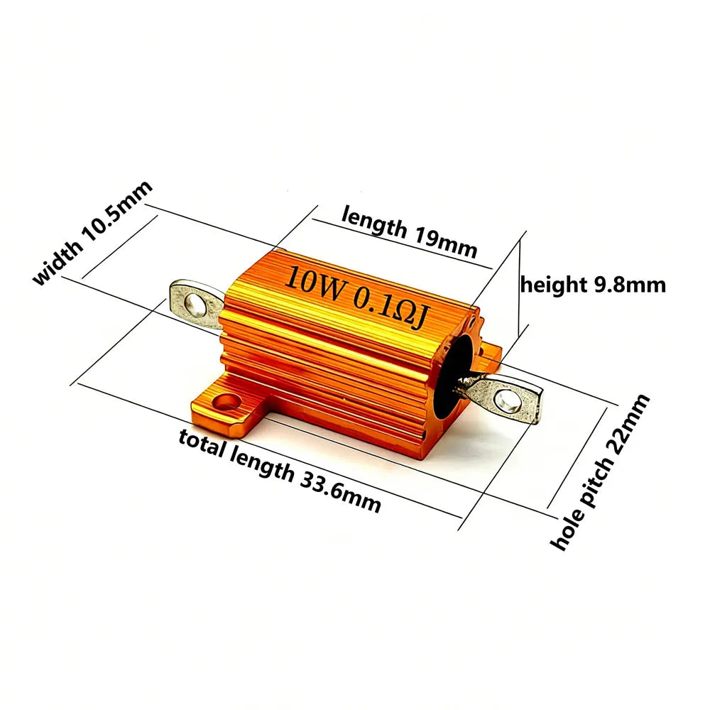 2PCS 10W 25W 50W 100W Aluminum Power Metal Shell Case Wirewound Resistor 0.1R 0.2 0.5 1K 2 3 4 5 6 8 10 12 15 20 30 50ohm RX24