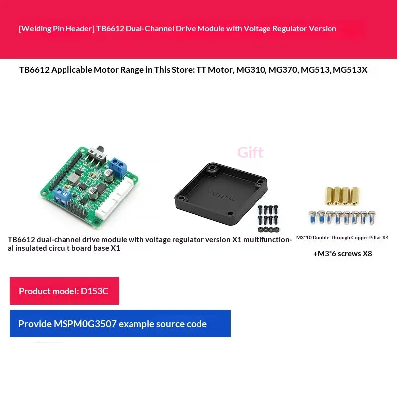 TB6612FNG Dual Channel Motor Driver Module with Voltage Regulator, 4-Way Better than L298N Original Chip for Smart Car C12H