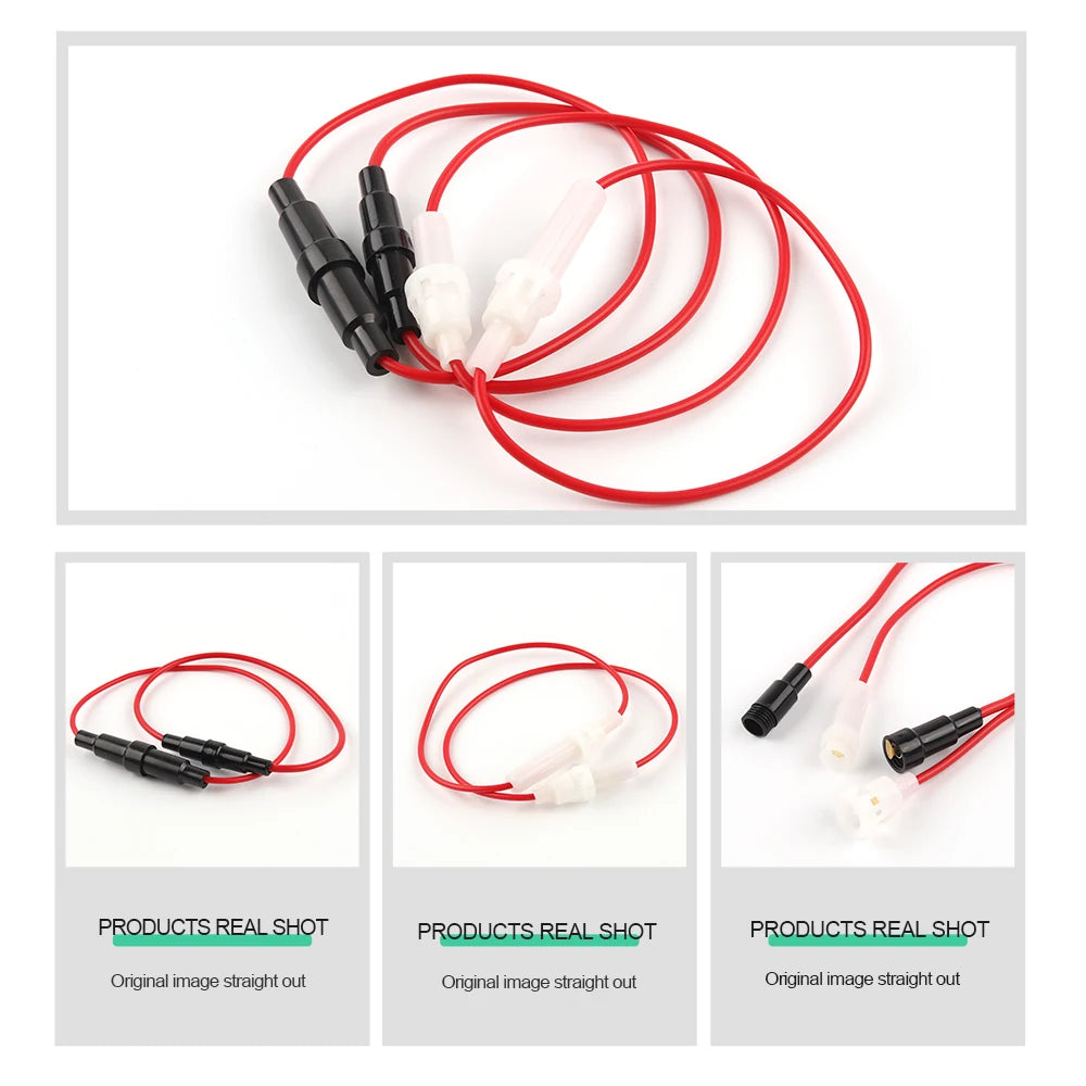 10PCS 5x20mm Glass Fuse Holder Fast Blow Screw Type 6x30mm with Electrical Wire Cable 250V AC Fuses Line Copper Strip Spring