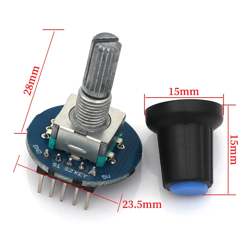 MGQH 360 Degrees Rotary Encoder Module For Arduino Brick Sensor Switch Development Board KY-040 With Pins