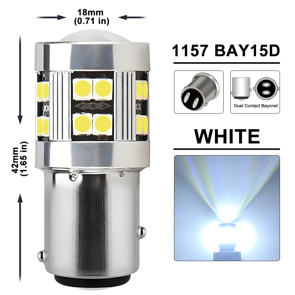 2/4 PCS CANBUS 1156 BA15S 1157 BAY15D LED Bulb For Car Turn Signal Reverse Brake Parking Lights 12V 24V 3030-24SMD 1000LM White
