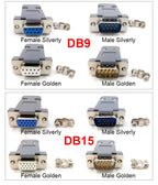 10PCS DB9 Adapter Connector Core RS232 Serial COM Plug Connectors Hole/pin DB15 Female Male Port Socket D Sub DP9 Plastic Case